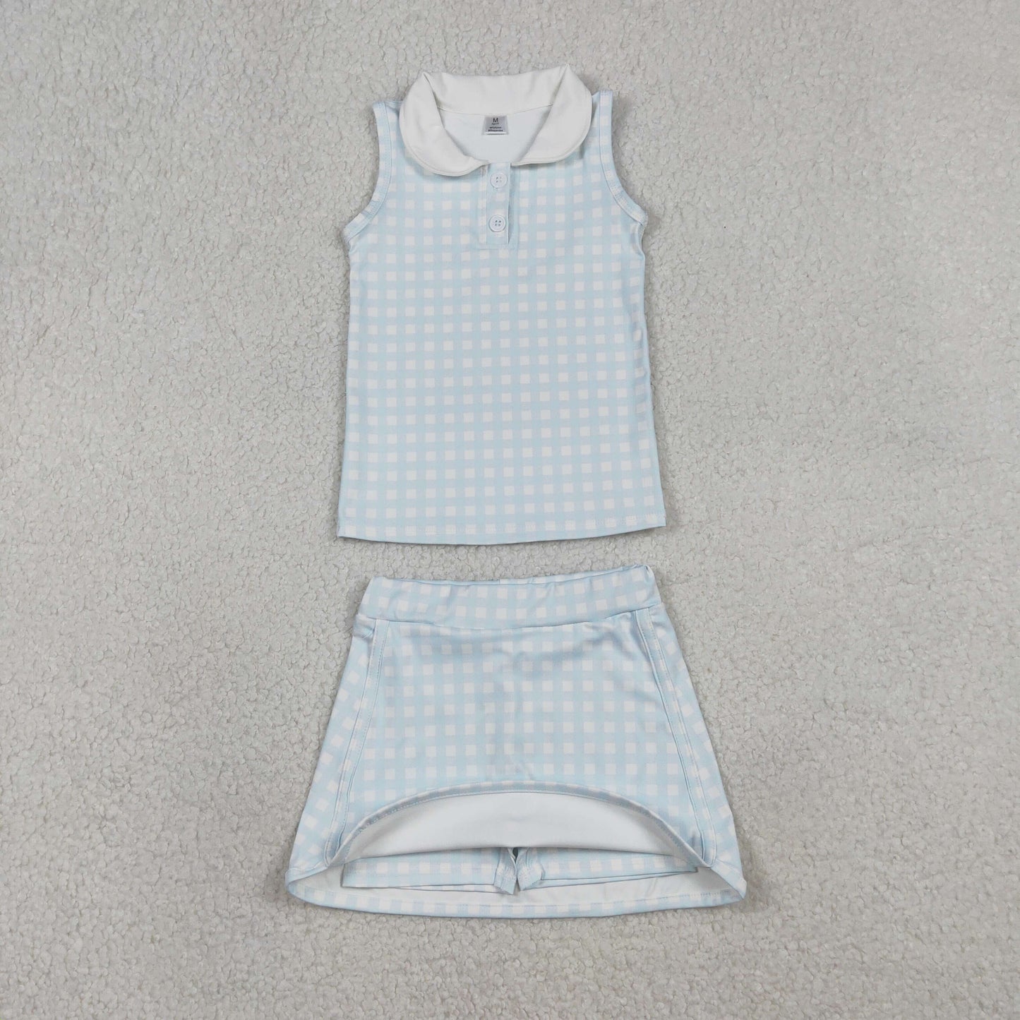 GSD3375 checkerboard yoga  boy summer outfit 202601 RTS