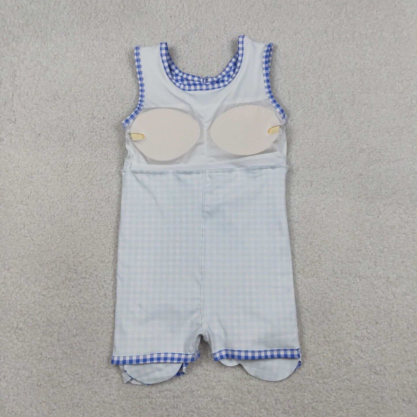 GSD3427 yoga grid blue scallop  GIRL summer dress 202604 RTS