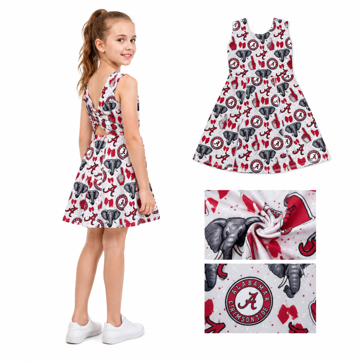 GSD2674  4th July yoga kids girl dress  202607 RTS