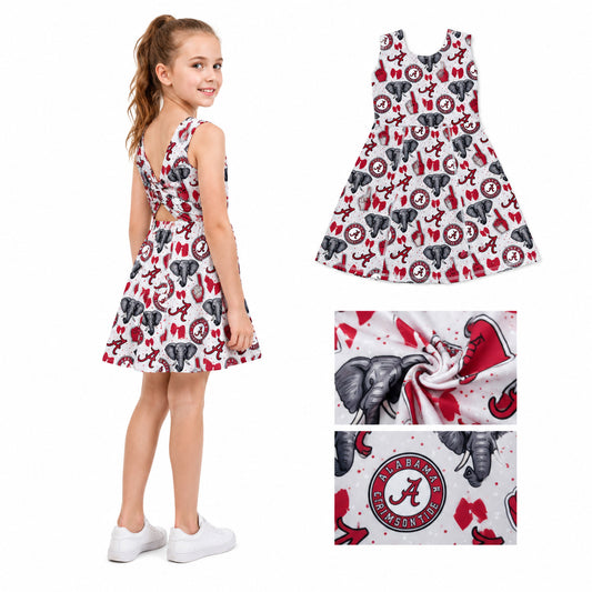 GSD2674  4th July yoga kids girl dress  202607 RTS