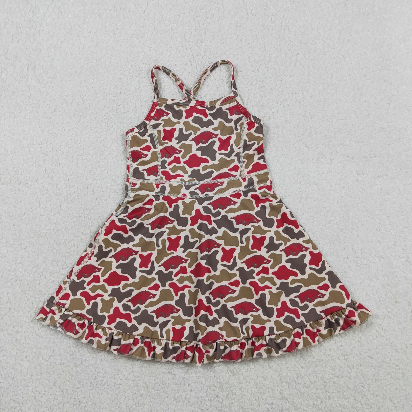 GSD3587 camo Yoga kids girl dress  202603 RTS