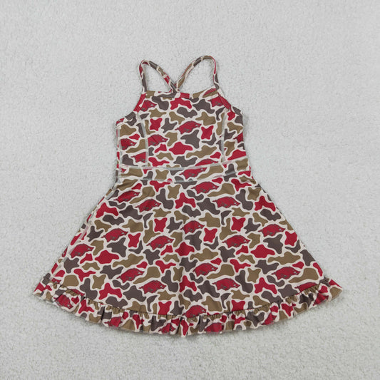 GSD3587 camo Yoga kids girl dress  202603 RTS