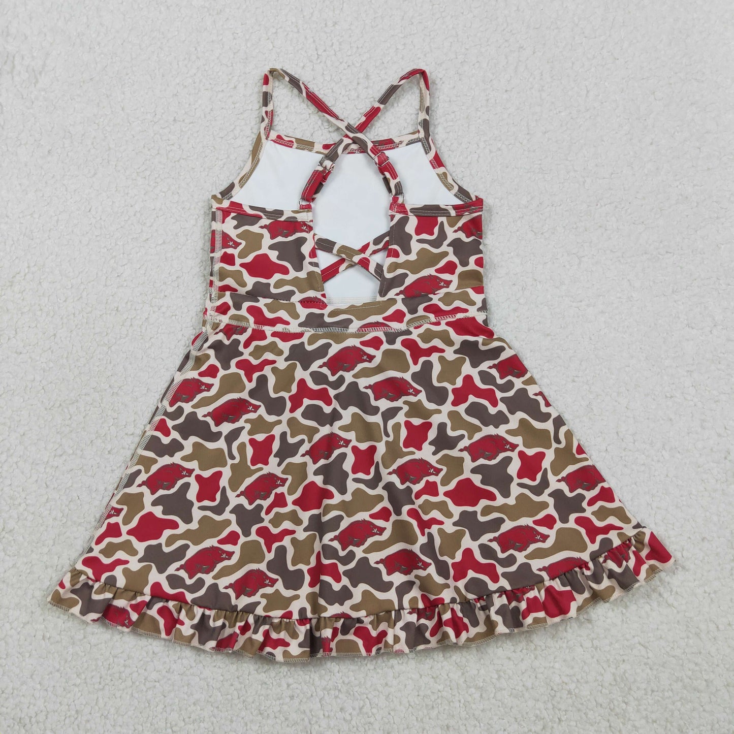 GSD3587 camo Yoga kids girl dress  202603 RTS