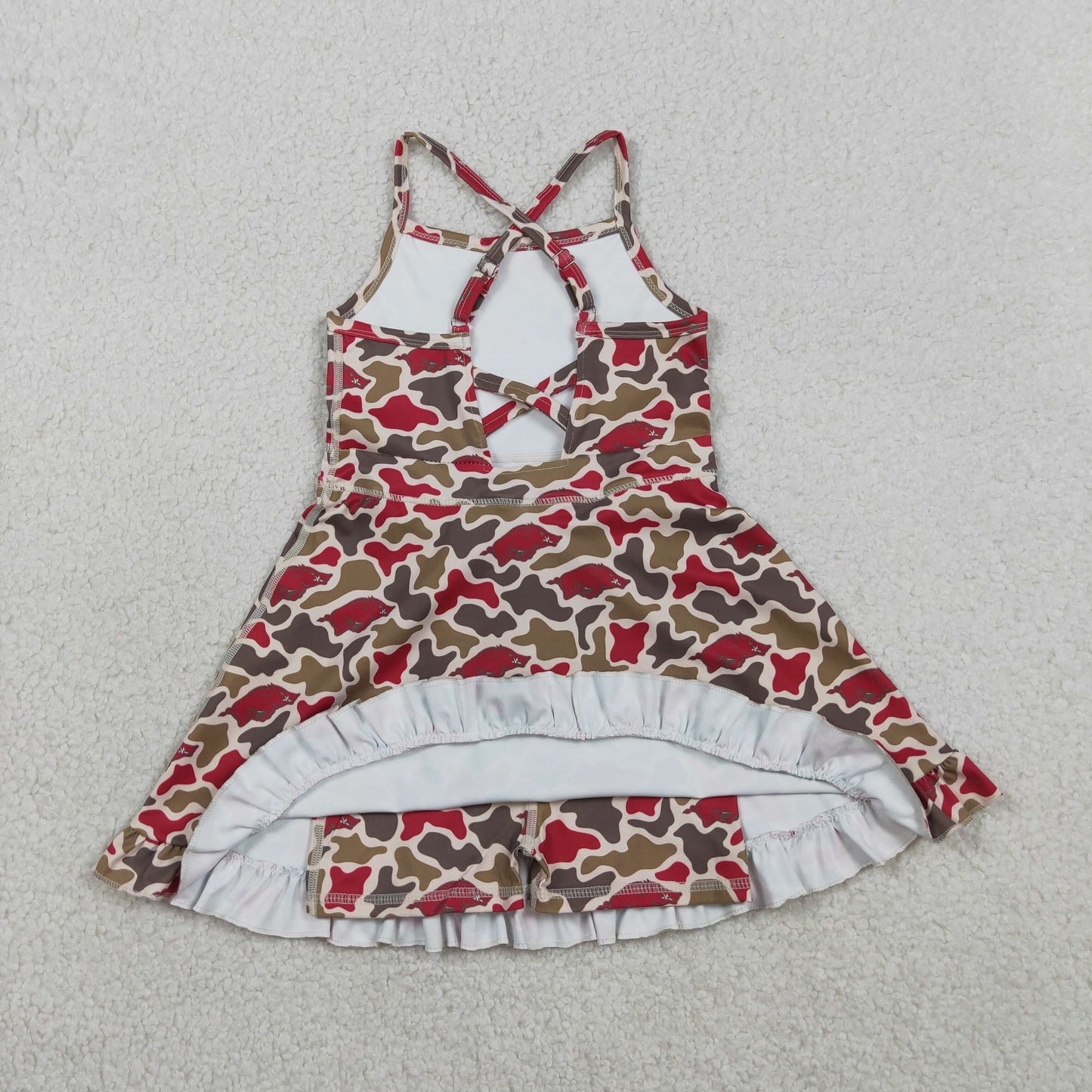 GSD3587 camo Yoga kids girl dress  202603 RTS