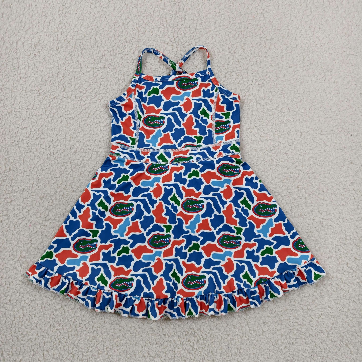 GSD3589 Yoga alligator kids girl dress  202607 rts