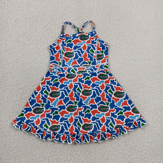 GSD3589 Yoga alligator kids girl dress  202607 rts