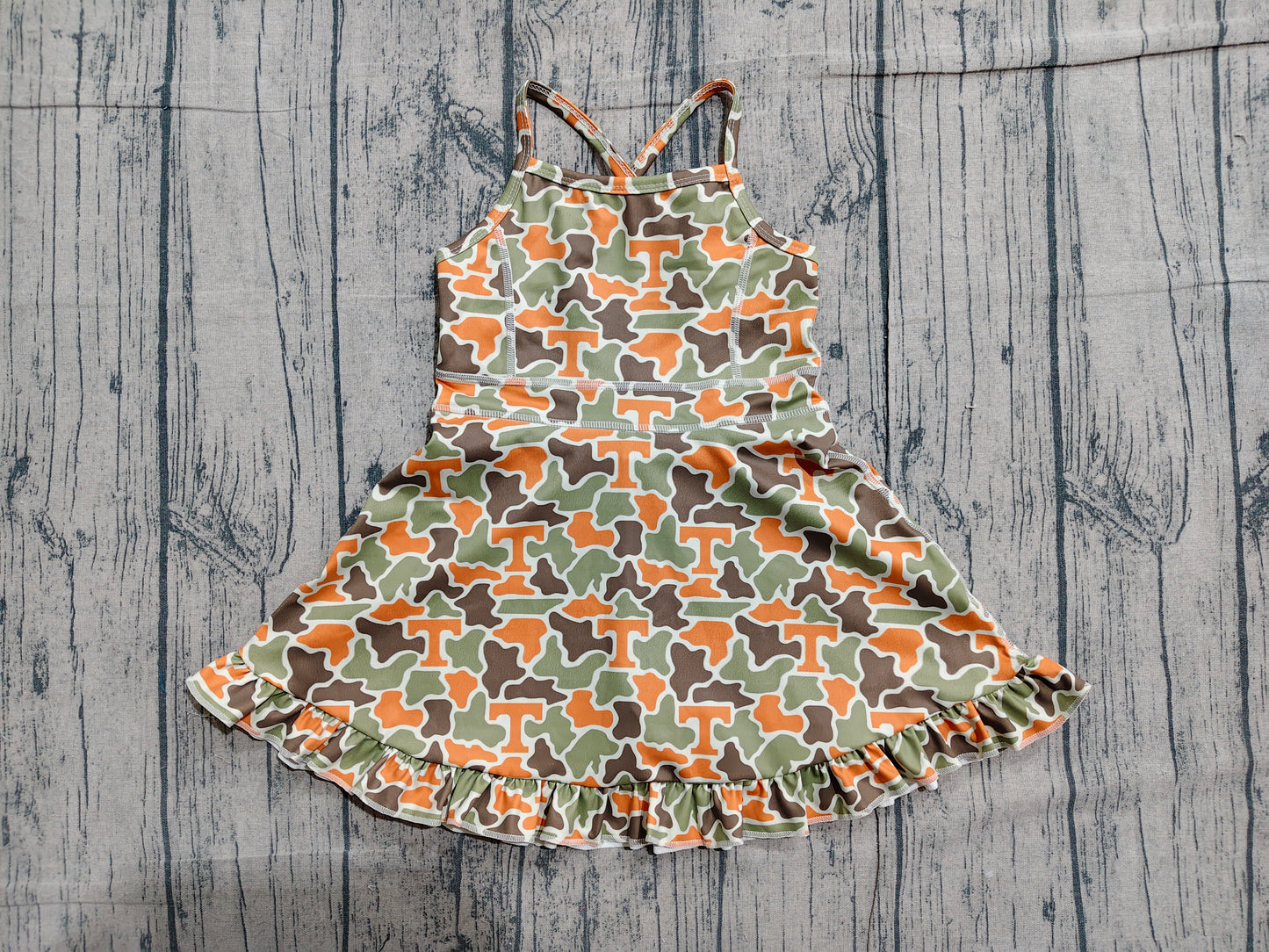GSD3590 yoga camo kids girl dress  202603 preorder