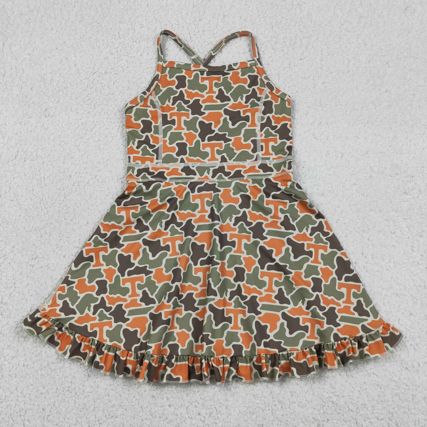 GSD3590 yoga camo kids girl dress  202605 RTS