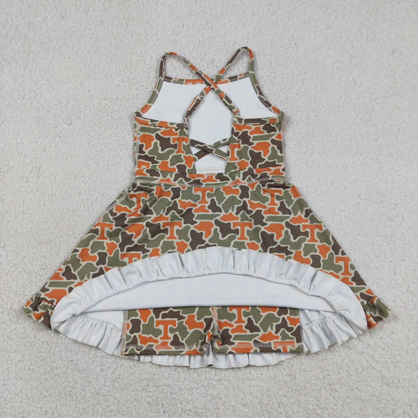 GSD3590 yoga camo kids girl dress  202605 RTS