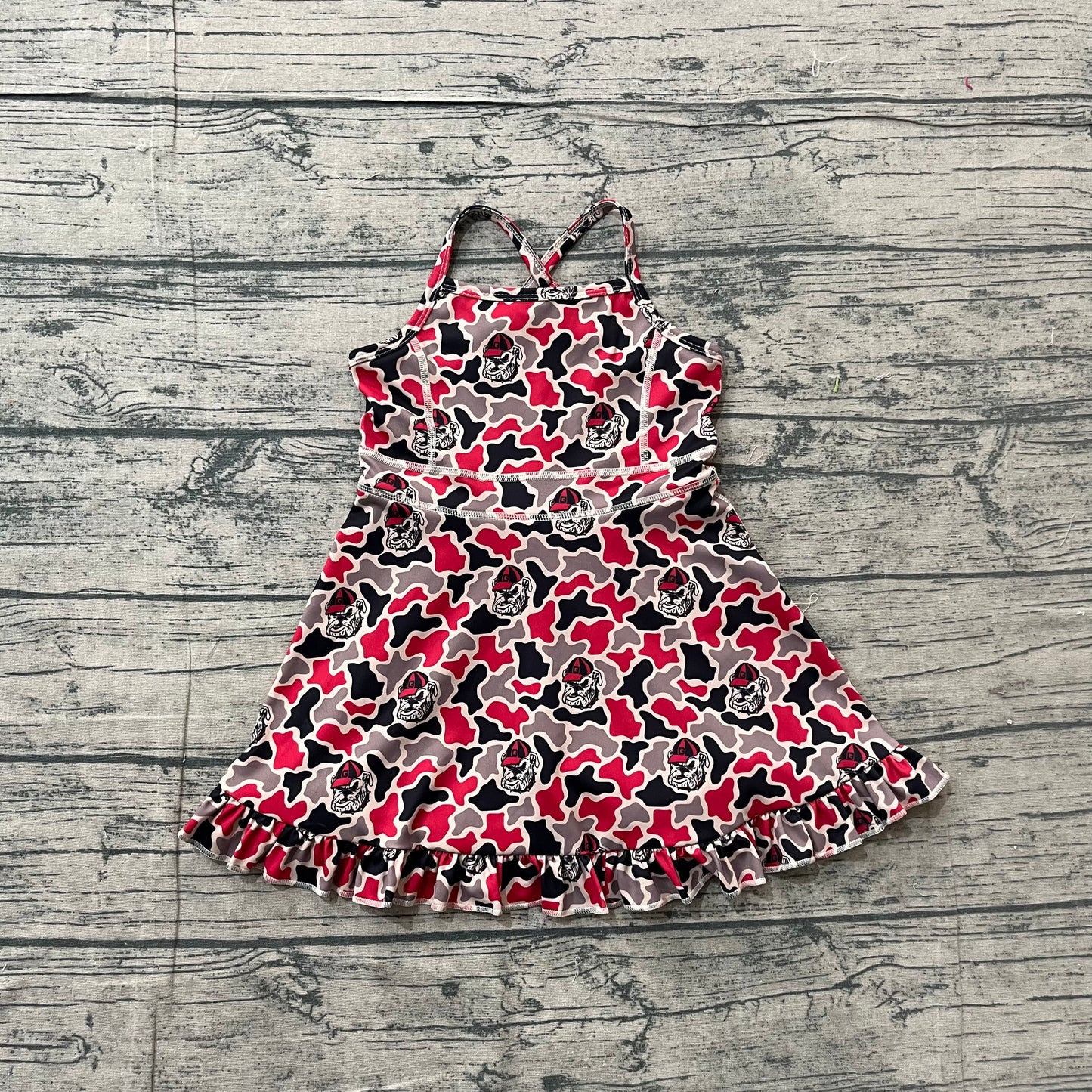 GSD3593 Yoga  Bulldogs team kids girl dress  202603 preorder