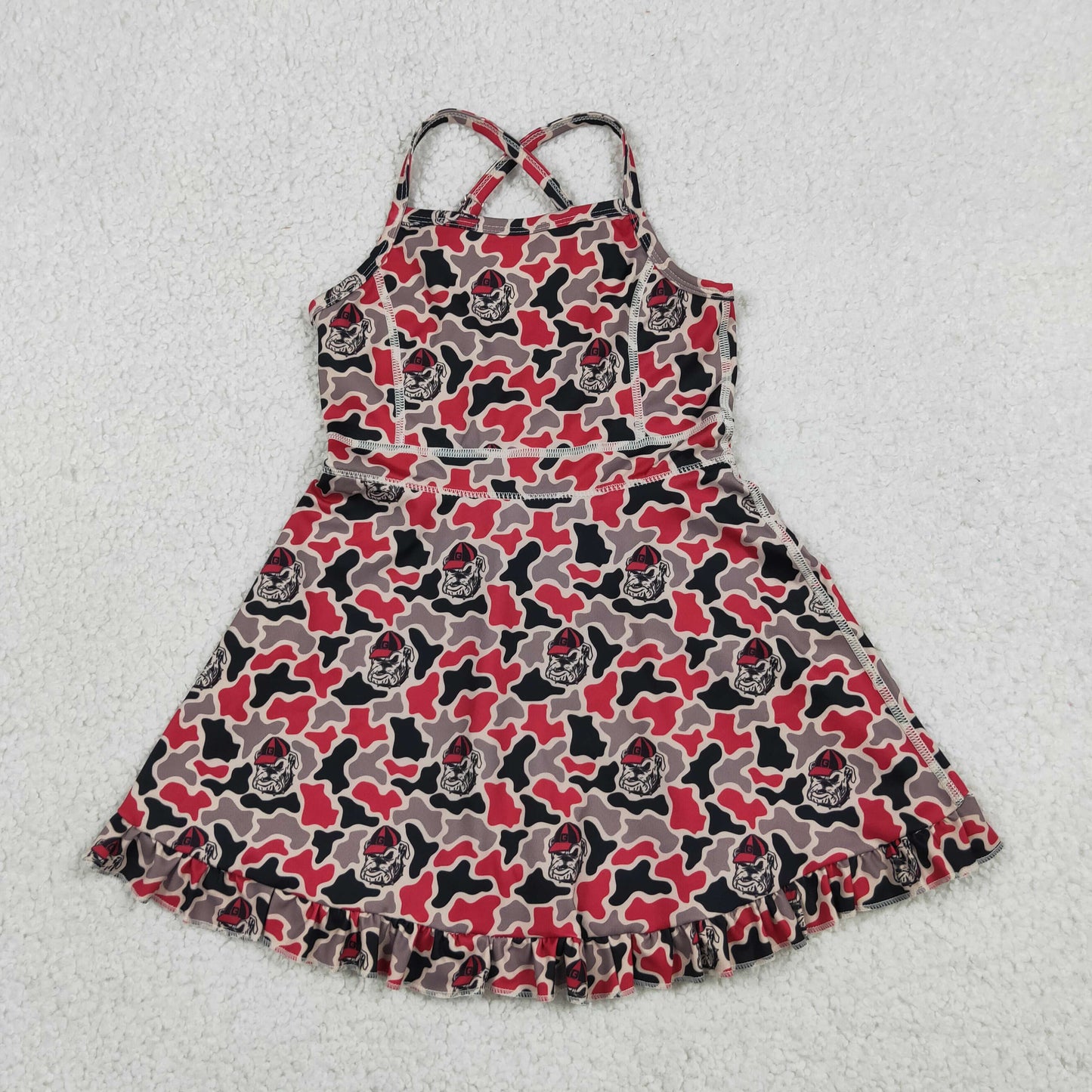 GSD3593 Yoga  Bulldogs team kids girl dress  202603 preorder