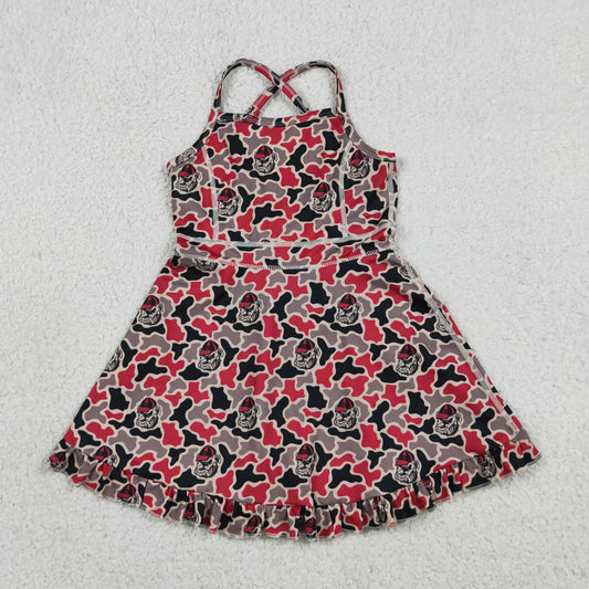 GSD3593 Yoga  Bulldogs team kids girl dress  202603 preorder