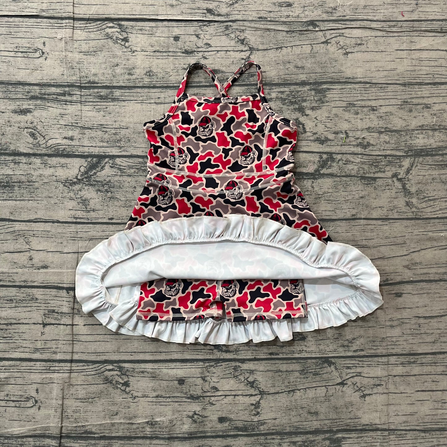 GSD3593 Yoga  Bulldogs team kids girl dress  202603 preorder