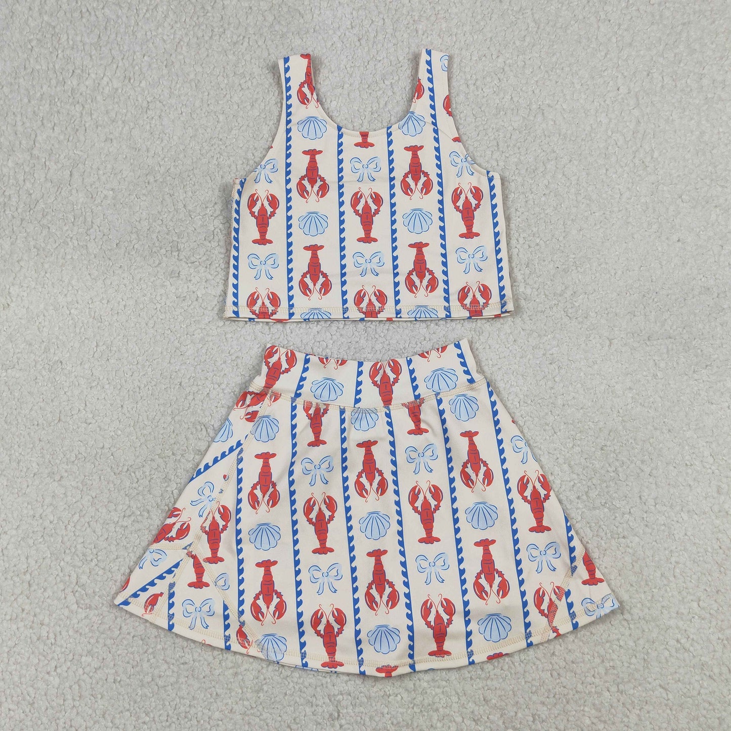 GSD3626 Cray fish Yoga kids girl outfit Skirt 202604  RTS