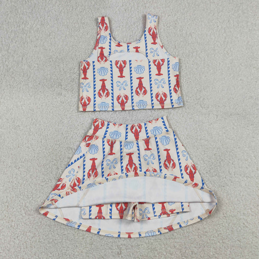 GSD3626 Cray fish Yoga kids girl outfit Skirt 202604  RTS