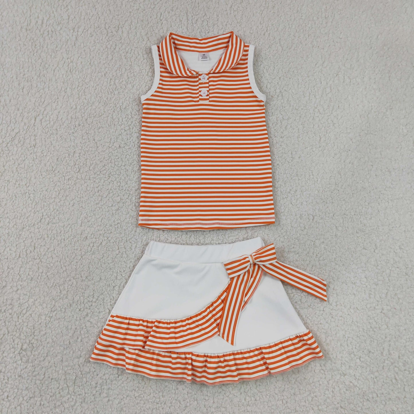 GSD3663 ORANGE yoga  ruffle girl  outfit skirt  202607 RTS