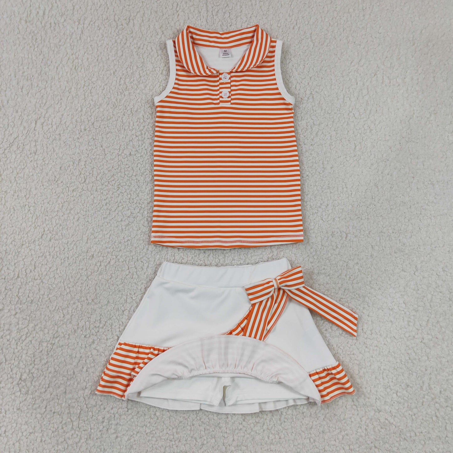 GSD3663 ORANGE yoga  ruffle girl  outfit skirt  202607 RTS