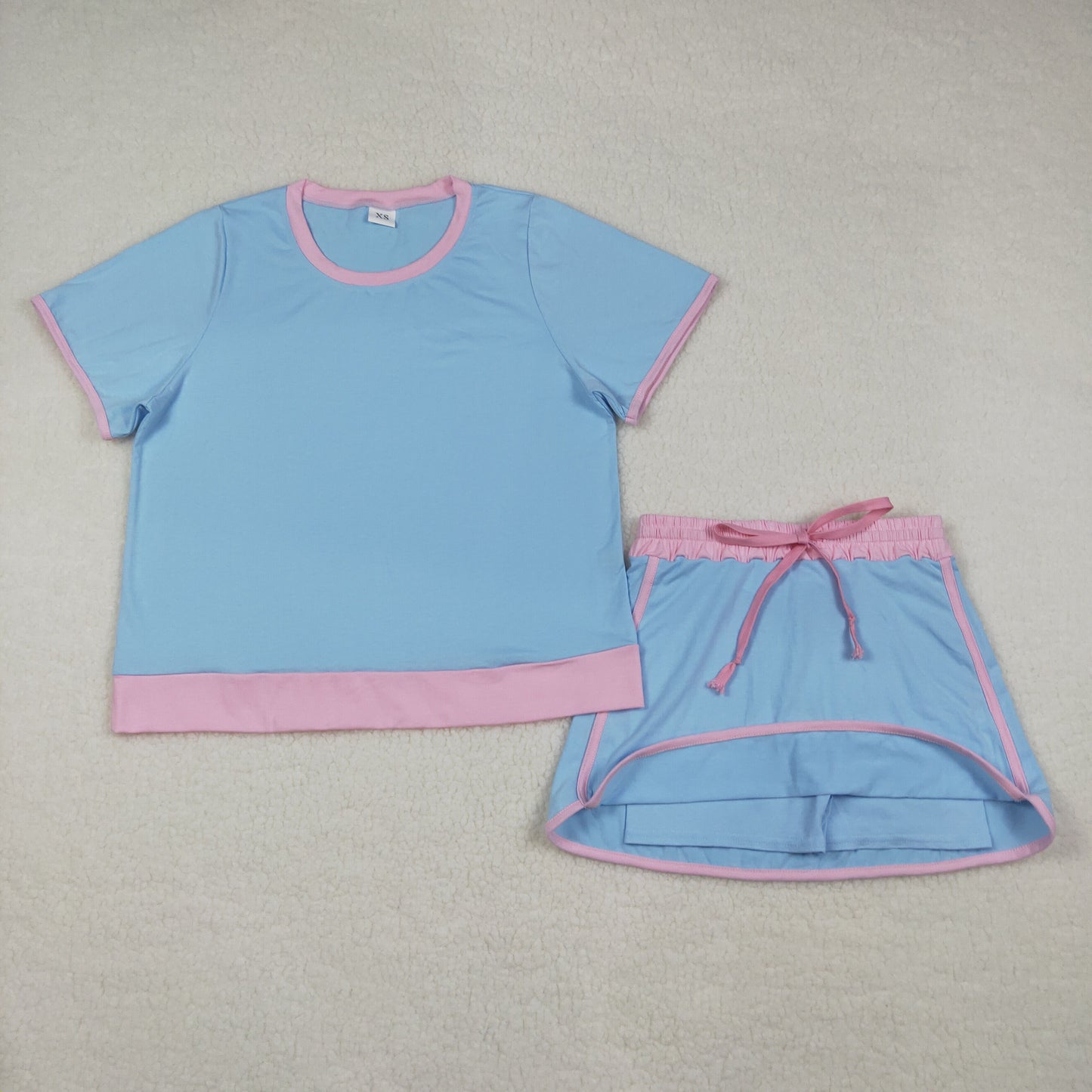GSD3674 adult  BLUE Solid color women  pajamas  SET OUTFIT 202603  RTS