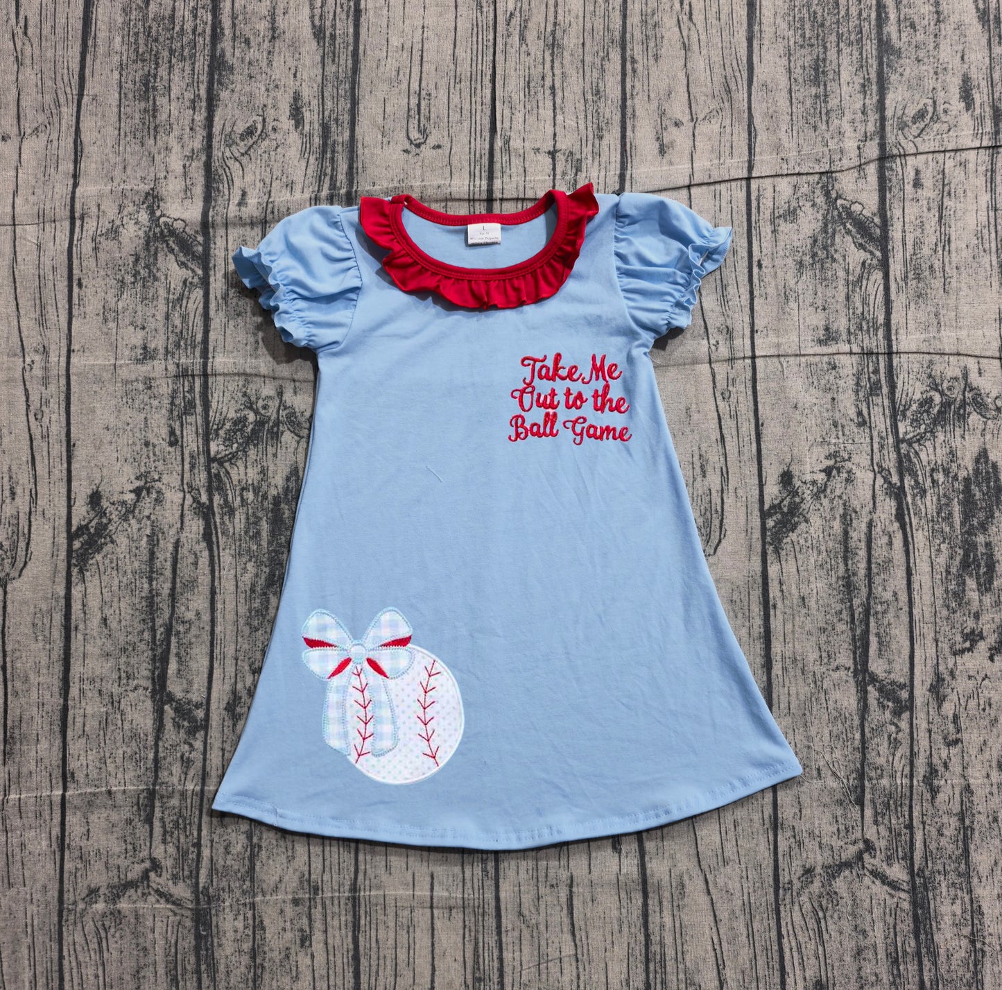 GSD3685 embroidery baseball girl  dress 202602 preorder