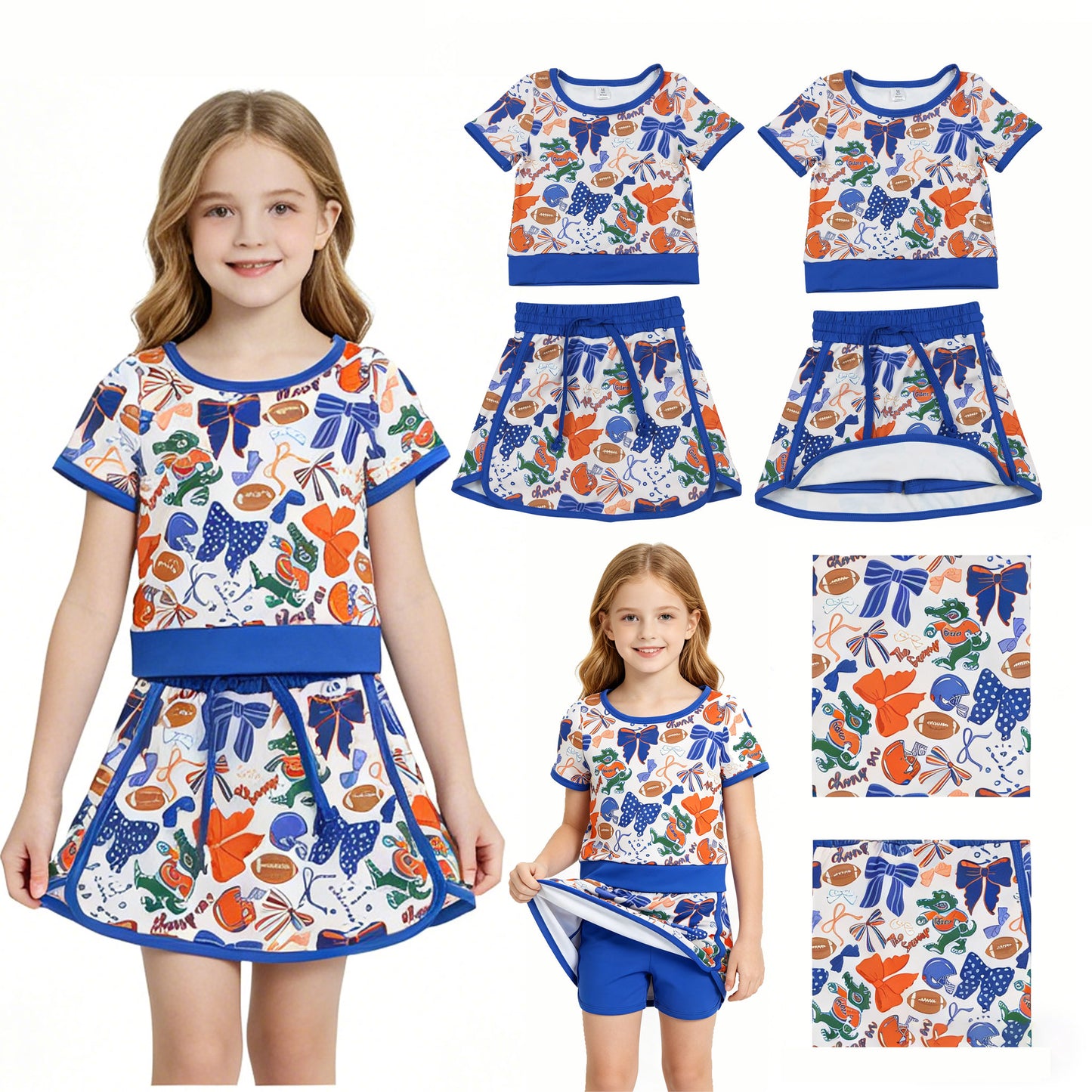 GSD3698  football calon bow yoga girl outfit 202604 RTS