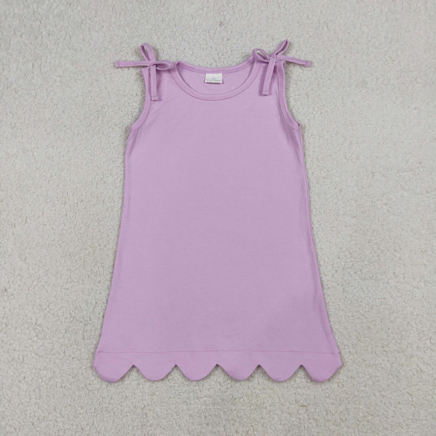 GSD3706  pink solid cotton GIRL summer dress 202603 RTS
