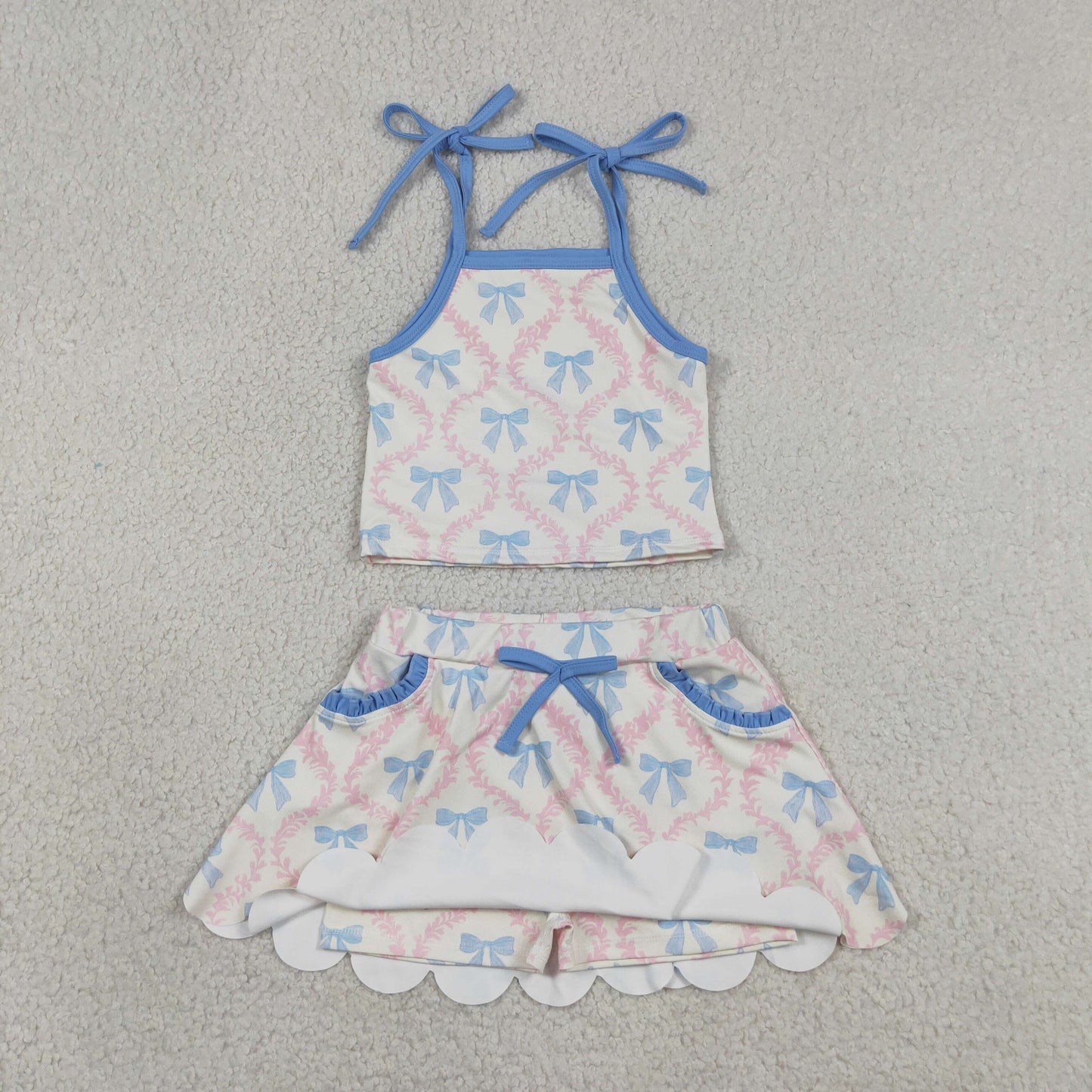 GSD3727 4th July bow Yoga kids girl dress  202605 RTS