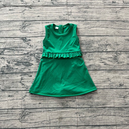 GSD3742 Yoga green kids girl dress  202605 preorder