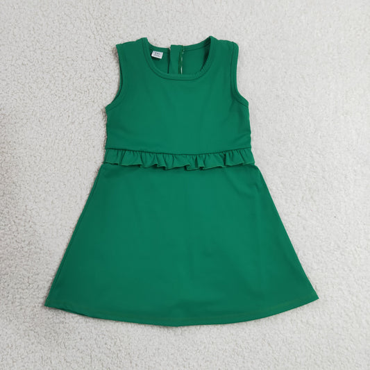GSD3742 Yoga green kids girl dress  202607 RTS