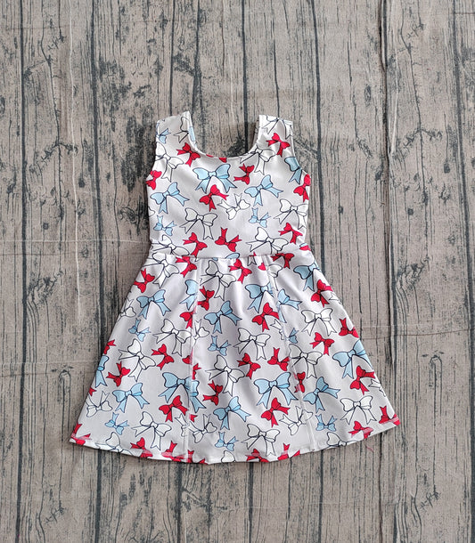 GSD3752 4th July bow Yoga kids girl dress  202602 preorder