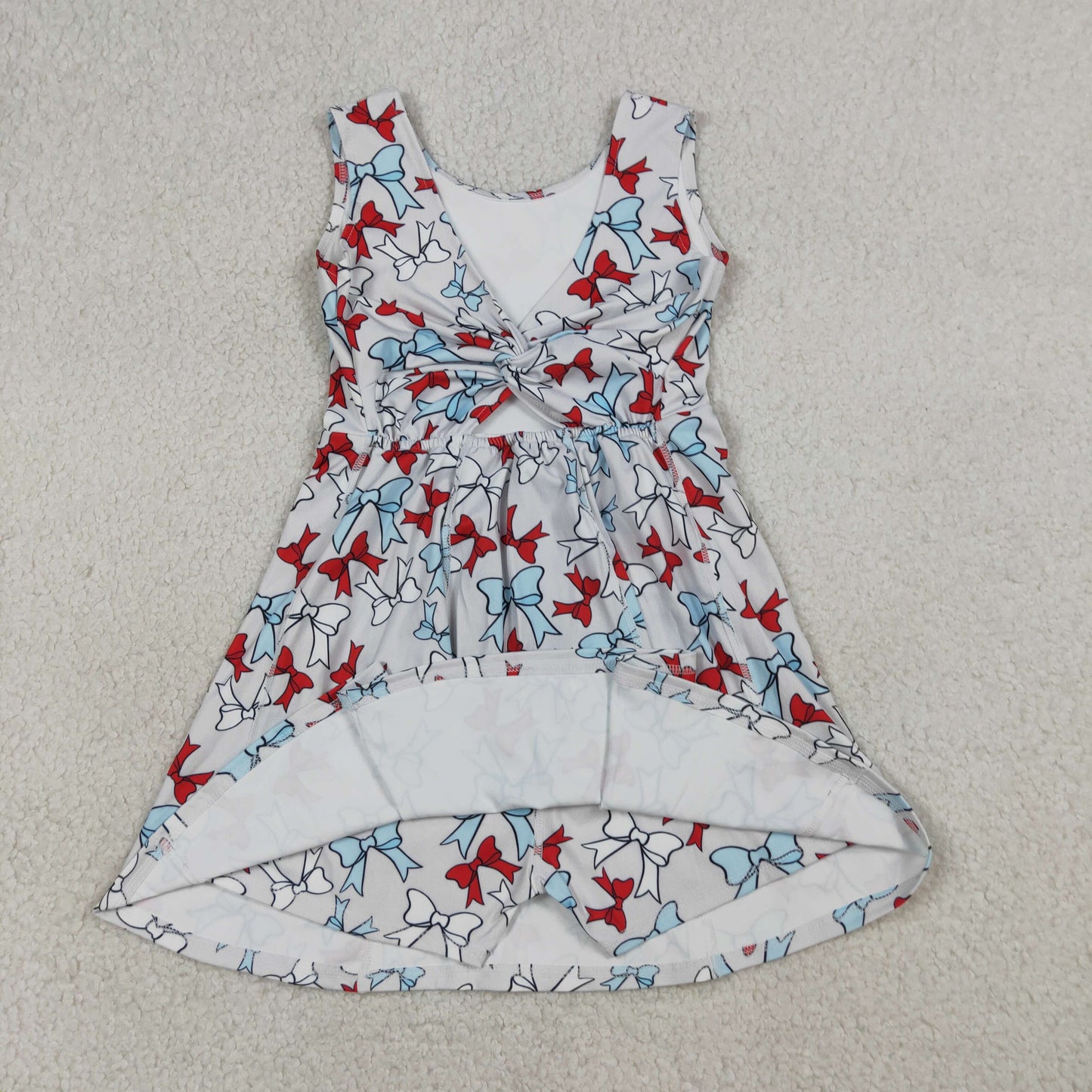 GSD3752 4th July bow Yoga kids girl dress  202603 RTS