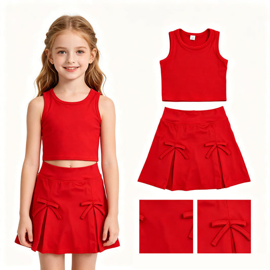 GSD3759 RED BOW yoga GIRL summer outfit 202607 RTS