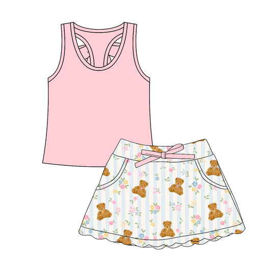 GSD3764 BEAR FLOWER  girl outfit 202602  preorder