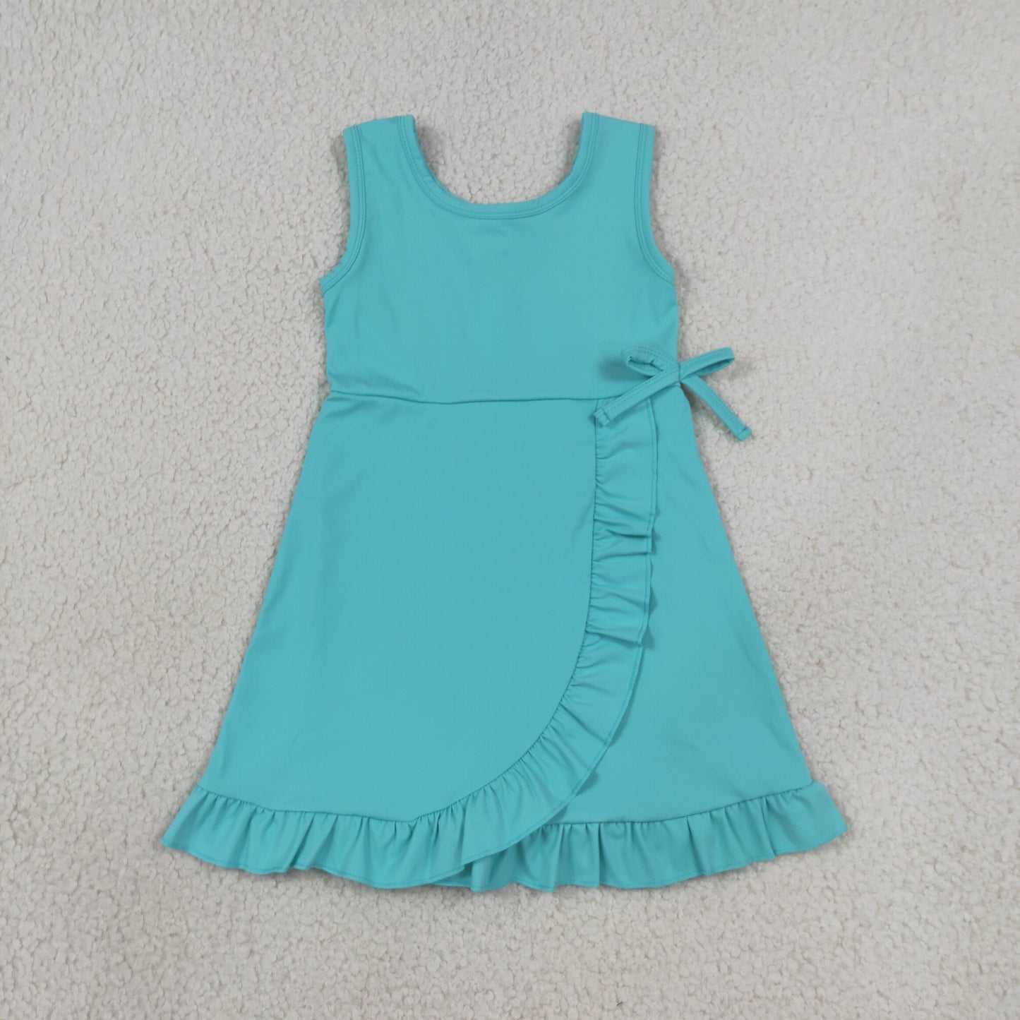 GSD3867 yoga green bow ruffle girl outfit skirt  202608 RTS