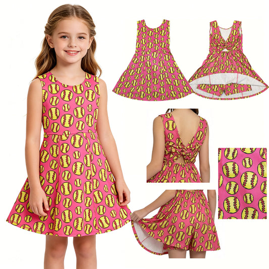 GSD3800 baseball bow yoga GIRL summer dress 202604 RTS