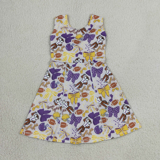 GSD3801 football LSU Tiger purple Team yoga GIRL summer dress 202607 RTS