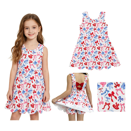 GSD3809 4th July bow yoga GIRL summer dress 202605 RTS