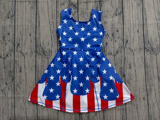 GSD3813 yoga 4th July bow Yoga kids girl dress  202603 RTS