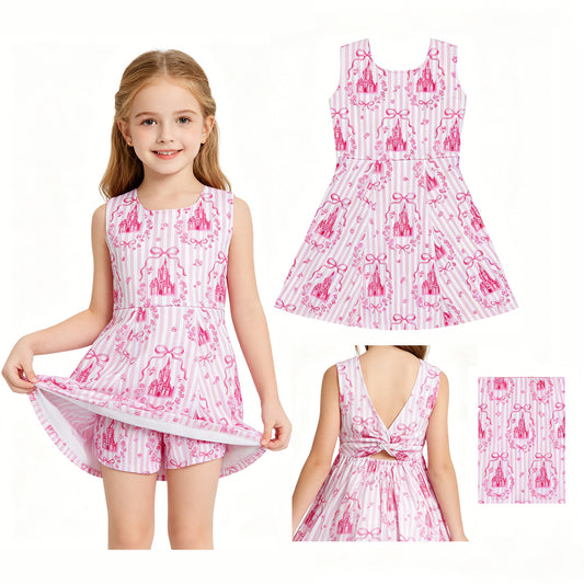 GSD3815 bow yoga Castle PINK GIRL summer outfit 202604 RTS