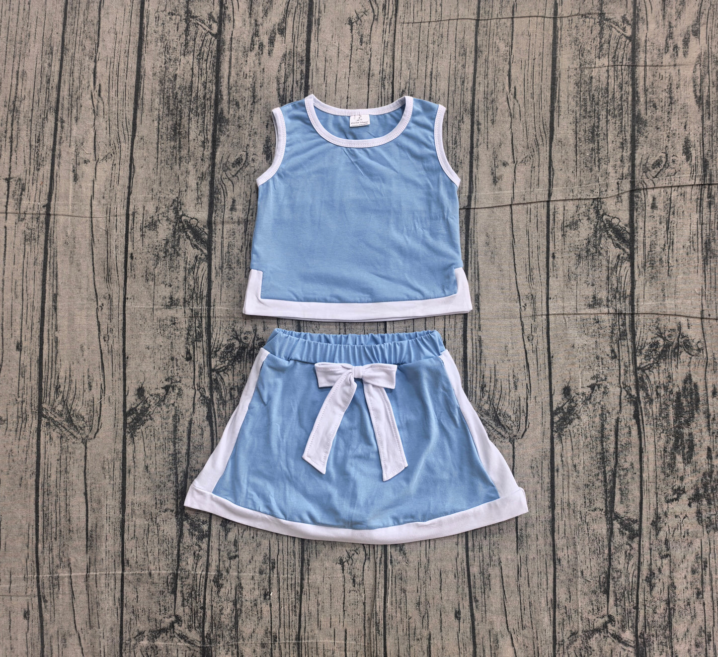 GSD3828   yoga bow blue girl  outfit skirt  202605 preorder