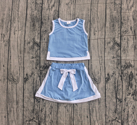 GSD3828   yoga bow blue girl  outfit skirt  202605 preorder