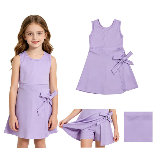 GSD3881  yoga purple ruffle girl  outfit skirt  202605 RTS