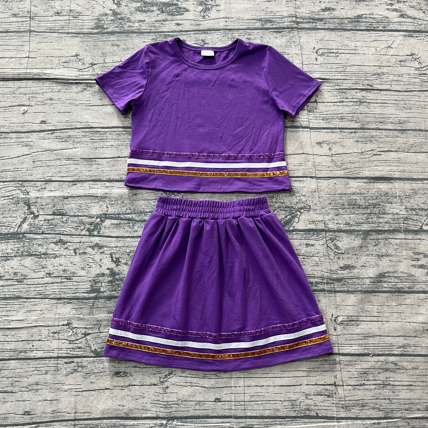 GSD3944 purple Stripe Skort Set  girl outfit 202605  preorder
