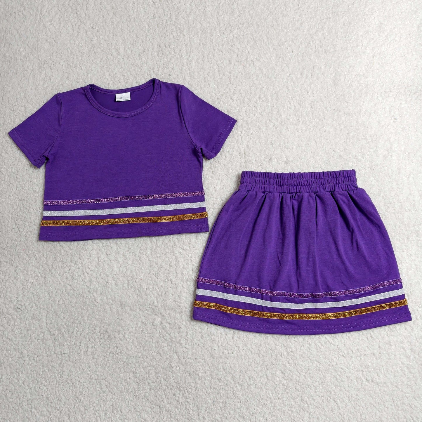 GSD3944 purple Stripe Skort Set  girl outfit 202605  RTS