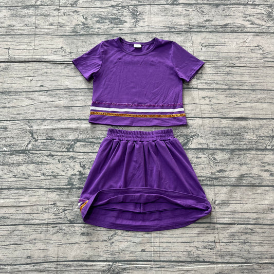 GSD3944 purple Stripe Skort Set  girl outfit 202605  preorder