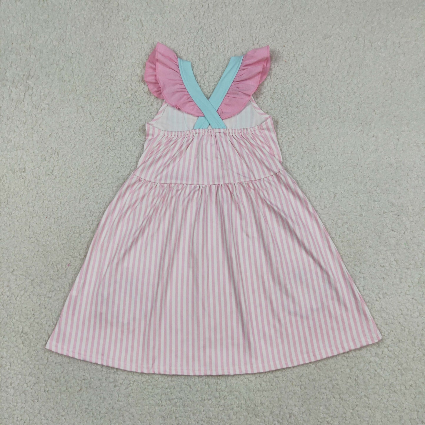 GSD3958 embroidery shell bow girl dress 202607 rts