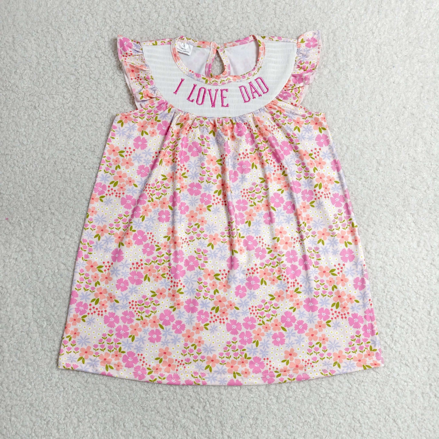 GSD3986-SMOCKED  flower love dad girl summer dress 202607  RTS