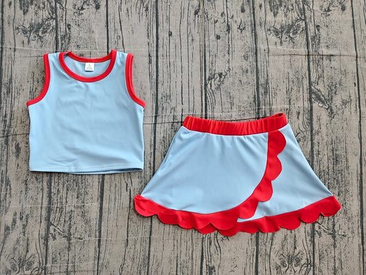 GSD4020 scallop YOGA preorder blue solid  Princess cartoon girl skort skrit outfit