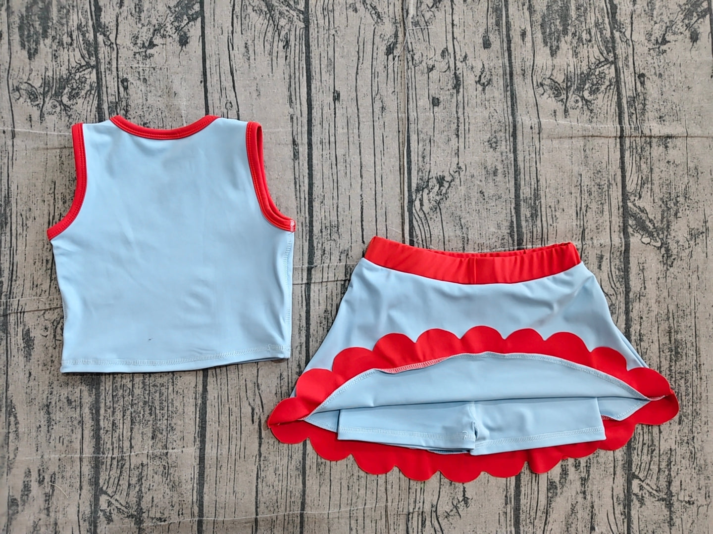 GSD4020 scallop YOGA preorder blue solid  Princess cartoon girl skort skrit outfit