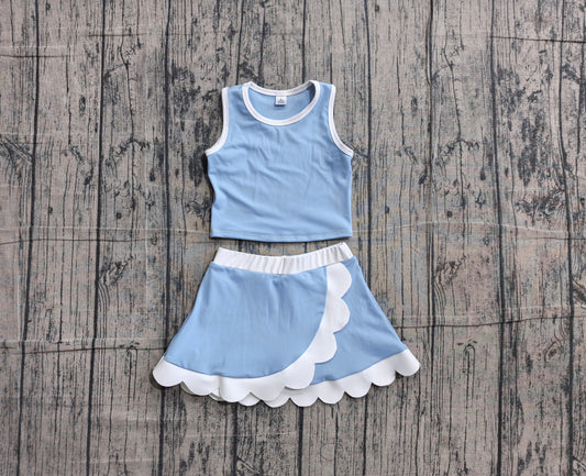 GSD4084  yoga BLUE Scallop sports girl  outfit skirt  202605 PRERDER