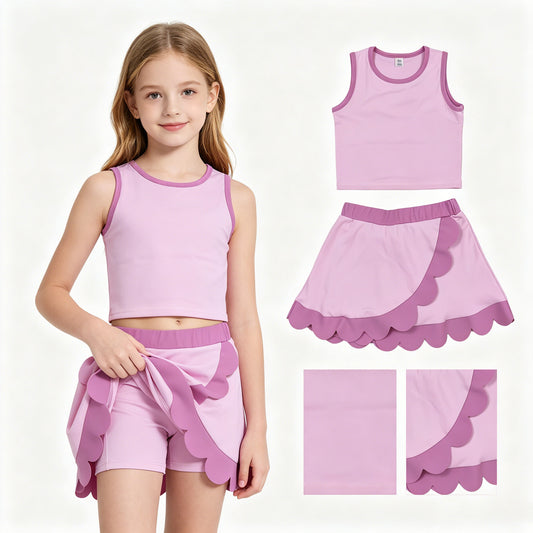 GSD4085  yoga Scallop sports girl  outfit skirt  202605 RTS